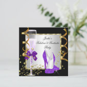 Paarse Zwarte Zilveren Vrouwendag Kaart (Staand voorkant)