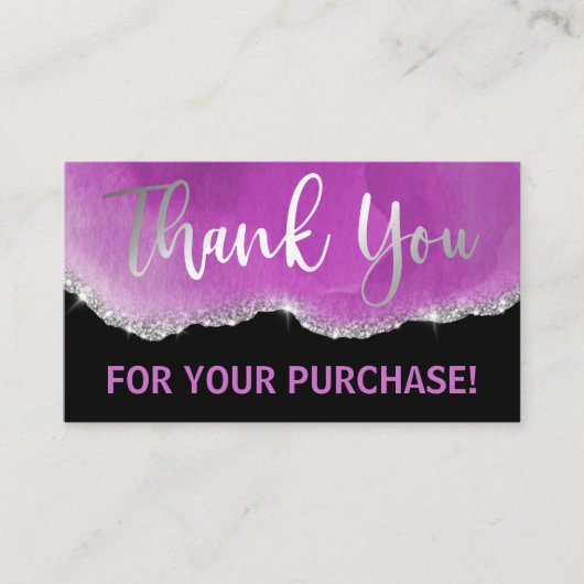Paarse zwarte zilvervaten glitter Agate Hartelijk  Visitekaartje (Voorkant)