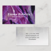 PAARSE ZWARTE ZWART-Y EPOXY HOUT Visitekaartje (Voorkant / Achterkant)