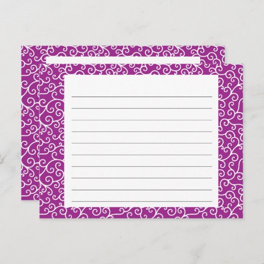 Paarse zwenkkaart briefkaart (Voorkant / Achterkant)