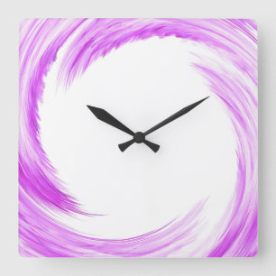 Paarse Zwirl Abstracte Kunst Vierkante Klok