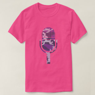 PaarseBes Camouflagepatroon Vintage Mic T-shirt