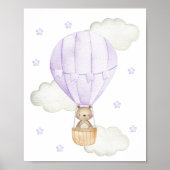 Paarsehete luchtballon, Dieren, Beer, Sterren Poster (Voorkant)