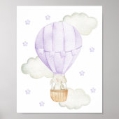 Paarsehete-luchtballon, Dieren, Olifant, Sterren Poster (Voorkant)