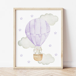 Paarsehete luchtballon, Dieren, Olifant, Sterren Poster