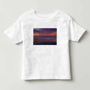 Paarsgekleurde zonsopgang aan de oceaan kust kinder shirts