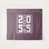 Paarsgrijze afstudeerklas Sport Typography Wandkleed (Voorkant (horizontaal))