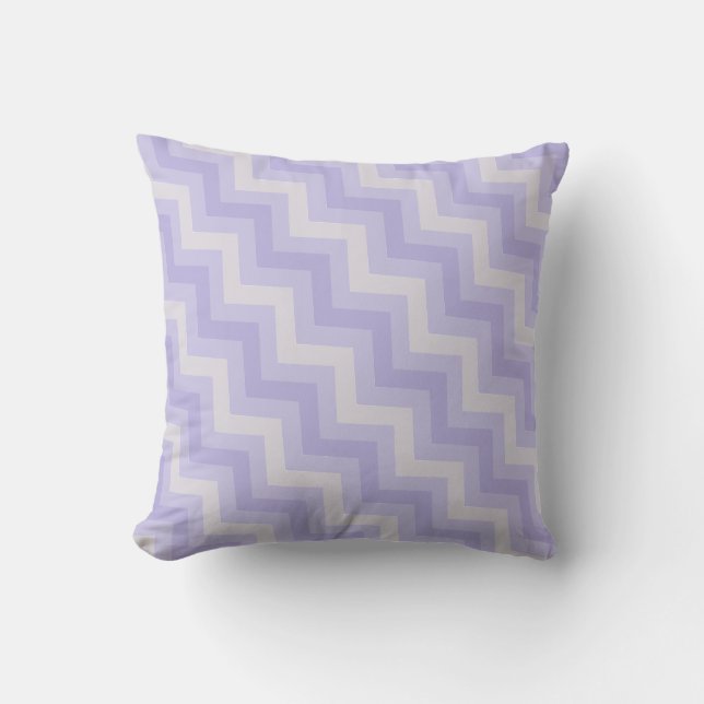 Paarsgrijze zigzag chevron gemêleerde kussen (Voorkant)
