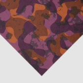 paarsrode en oranje camouflage abstract tissuepapier (Detail)