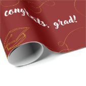 Paarsrood en Gouden Afstuderen Cadeaupapier (Rol Hoek)