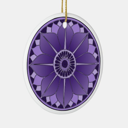 Paarsste New age Spirituele bloemen Lotus Keramisch Ornament (Rechts)