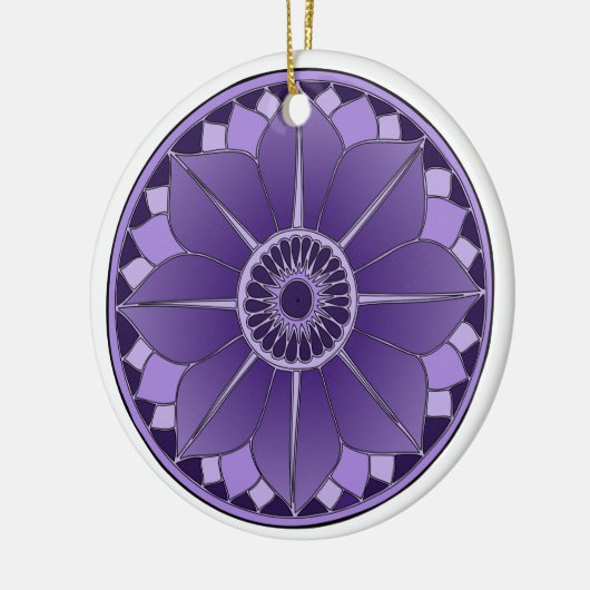 Paarsste New age Spirituele bloemen Lotus Keramisch Ornament (Links)