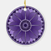 Paarsste New age Spirituele bloemen Lotus Keramisch Ornament (Achterkant)