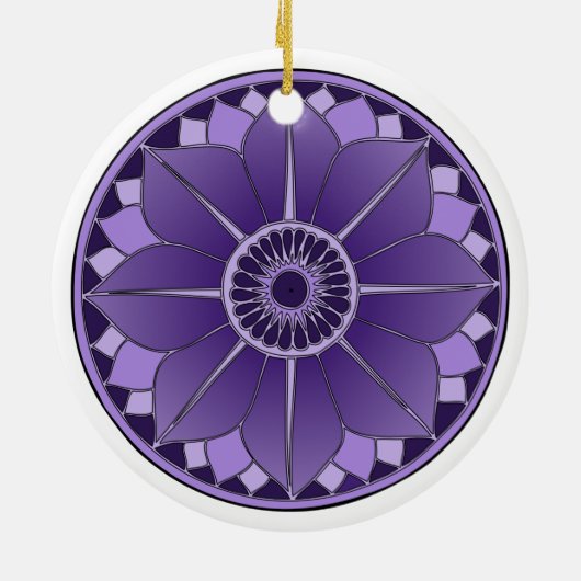 Paarsste New age Spirituele bloemen Lotus Keramisch Ornament (Achterkant)