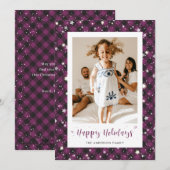 Paarsste Prettige feestdagen Plaid Foto © Kaart (Voorkant / Achterkant)