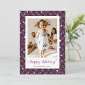 Paarsste Prettige feestdagen Plaid Foto © Kaart (Staand voorkant)