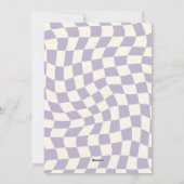 Paarsste Prettige feestdagen Retro Groovy Checkere Feestdagenkaart (Achterkant)