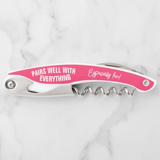 Paart goed met alles roze kurkentrekker (Voorkant)