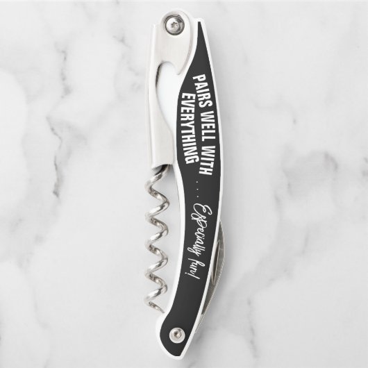 Paart goed met alles zwart kurkentrekker (Voorkant)