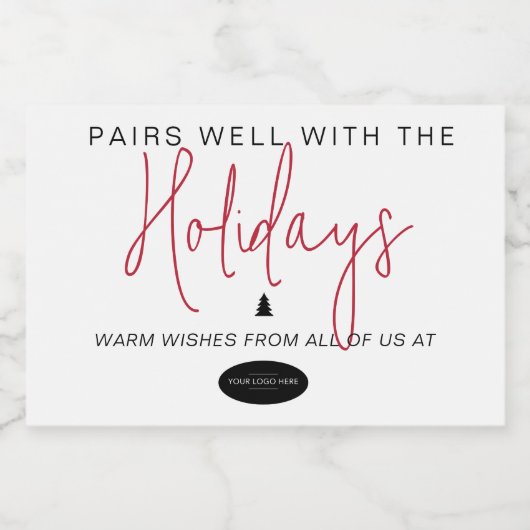 Paart goed met de Feestdagen Voeg zakelijke Logo Sparkling Wijnetiket (Enkel label)