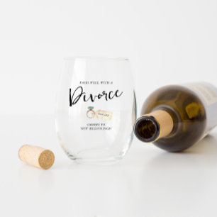 Paart goed met echtscheiding wijnglas zonder voet