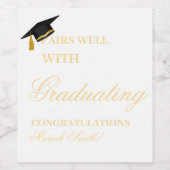 Paart goed met Graduating University Afstuderen Wijn Etiket (Enkel label)