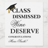 Paart goed met Graduating University Afstuderen Wijn Etiket (Enkel label)