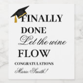 Paart goed met Graduating University Afstuderen Wijn Etiket (Enkel label)