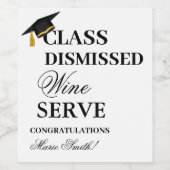 Paart goed met Graduating University Afstuderen Wijn Etiket (Enkel label)