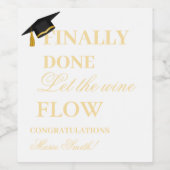 Paart goed met Graduating University Afstuderen Wijn Etiket (Enkel label)
