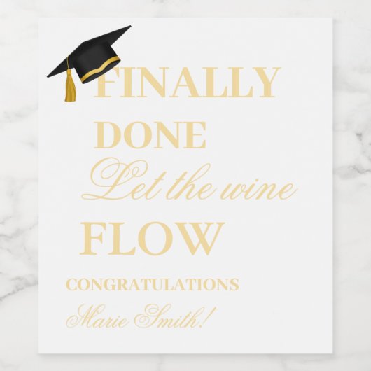 Paart goed met Graduating University Afstuderen Wijn Etiket (Enkel label)
