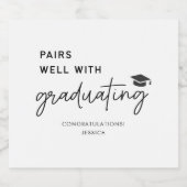 Paart goed met graduerende mousserende wijnetikett sparkling wijnetiket (Enkel label)