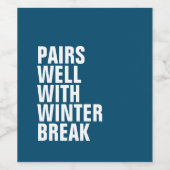 Paart goed met grappig marineblauw wijn etiket (Enkel label)