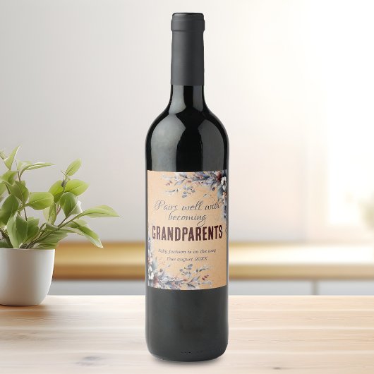 Paart goed met grootouders Wine Label Set Wijn Etiket