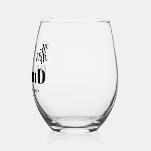 Paart goed met PharmD gepersonaliseerd Afstuderen Wijnglas Zonder Voet (Links)