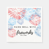 Paart goed met vuurwerk - 4 juli Bev servet (Voorkant)