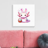 Paas Axolotl Konijnenoren Eieren T-Shirt Canvas Afdruk (Insitu (Woonkamer))
