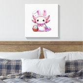 Paas Axolotl Konijnenoren Eieren T-Shirt Canvas Afdruk (Insitu (Slaapkamer))