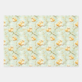 Paas Baby Chicks & Pastel Spring Blossoms Inpakpapier Vel (Voorkant)