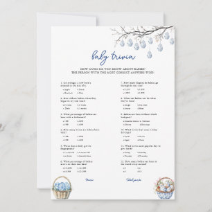 Paas Baby Trivia Baby shower Game Kaart