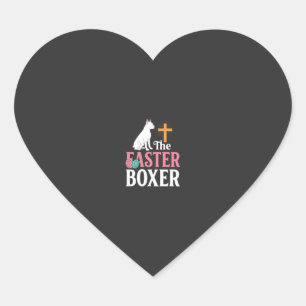 Paas Boxer Hond Vintage Gravure Shirt Hart Sticker