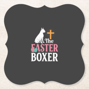 Paas Boxer Hond Vintage Gravure Shirt Kartonnen Onderzetters