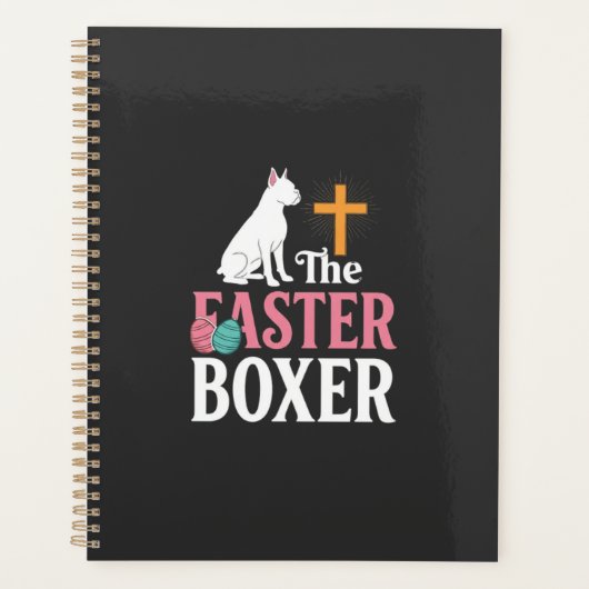 Paas Boxer Hond Vintage Gravure Shirt Planner (Voorkant)