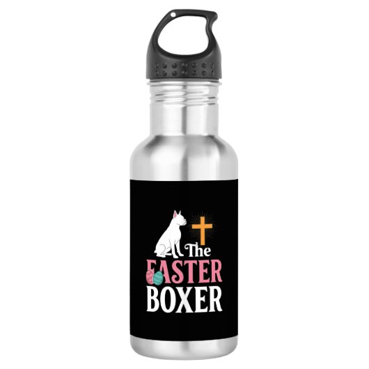 Paas Boxer Hond Vintage Gravure Shirt Waterfles (Voorkant)