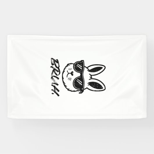 Paas Bruh Konijn Zonnebril Grappige Meme Mannen Jo Spandoek (Horizontaal)