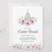 Paas brunch uitnodiging met bloemen (Voorkant)