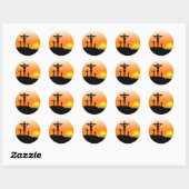 Paas Calvariekruis Ronde Sticker (Vel)