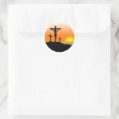 Paas Calvariekruis Ronde Sticker (Tas)
