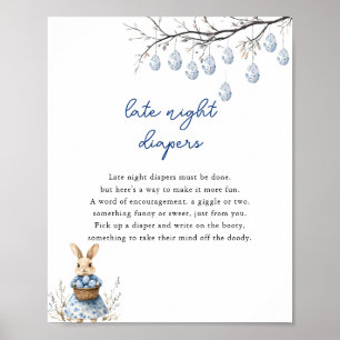 Paas Chinoiserie Baby shower Late Night Luiers Poster