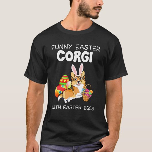 Paas Corgi Met Paaseieren T-shirt (Voorkant)